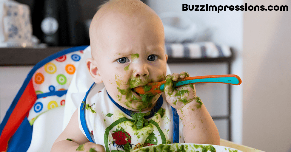 Baby with Food All Over Face